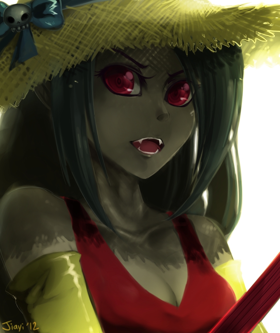 картинка девушка вампир в соломенной шляпе