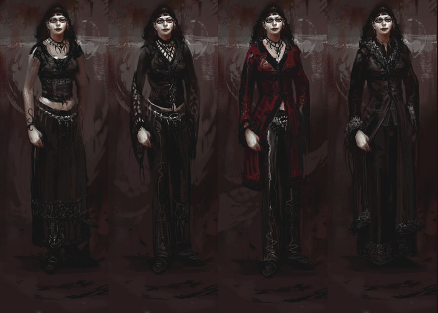 картинка женщина в разных нарядах vampire the masquerade